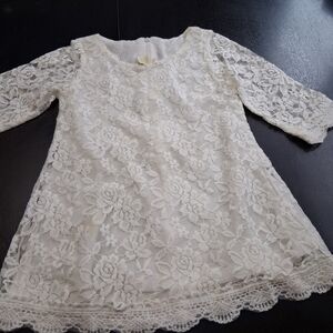 YLTS Girl's Cream Lace Dress    Size 5     23